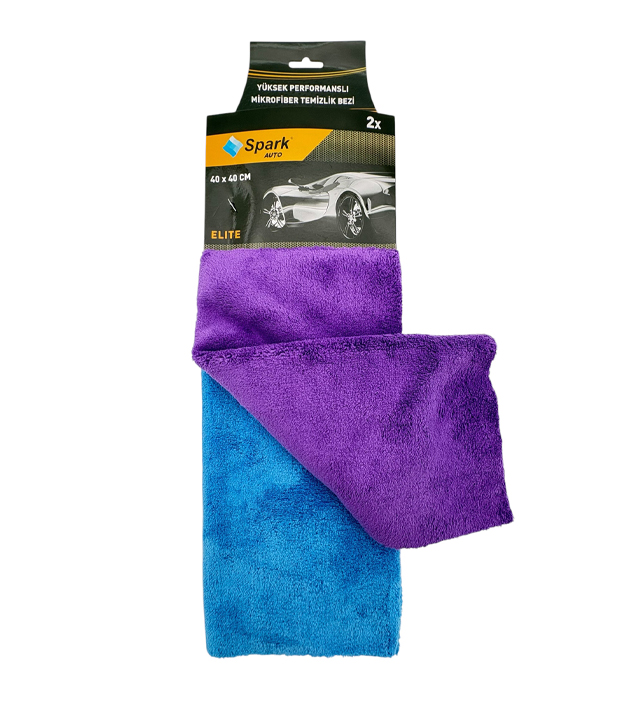 Spark M3360 Elite İkili Paket Mikrofiber Oto Kurulama Temizlik Pasta ve Cila Bezi 40x40 cm