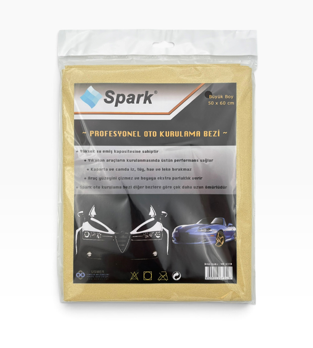 Spark M6310 Profesyonel Güderi Oto Kurulama Bezi Krem 50x60 cm