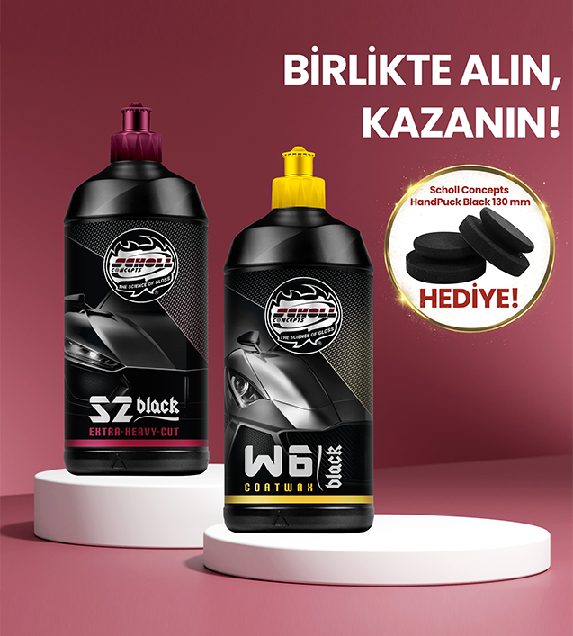 Scholl Concepts S2 Black High Performance Compound 500 ml ve Scholl Concepts W6 Black Coatwax 500 ml
